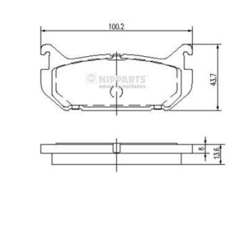 Гальмівні колодки NIPPARTS J3613007