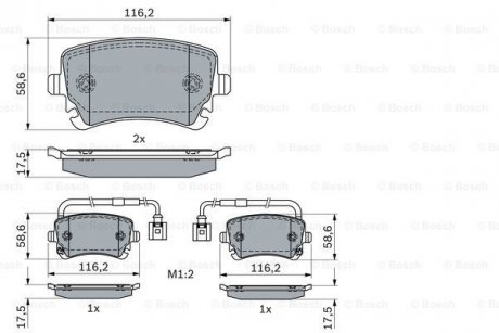 Гальмівні колодки дискові ROBERT BOSCH 0986424057