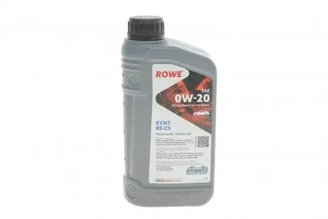 Олива 0W20 HIGHTEC SYNT RS C5 (1L) (MB 229.72/Ford WSS-M2C947-A/B1/Ford WSS-M2C962-A1) ROWE 20379-0010-99