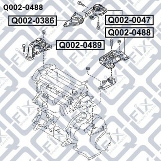 Подушка двигуна ліва Q002-0488 Q-FIX Q0020488