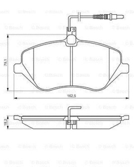 Колодки гальмівні PEUGEOT P. 407 04- 2,2HDI 09- BOSCH 0986494484 (фото 1)