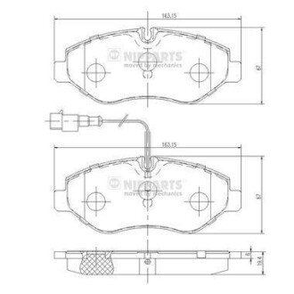 Гальмівні колодки, дискове гальмо (набір) NIPPARTS N3601100