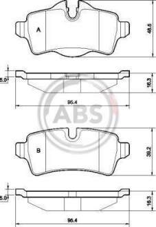 Гальмівні колодки, дискове гальмо (набір) A.B.S. A.B.S. 37629