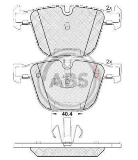 Гальмівні колодки, дискове гальмо (набір) A.B.S. A.B.S. 37704