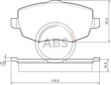 Гальмівні колодки, дискове гальмо (набір) A.B.S. A.B.S. 37444