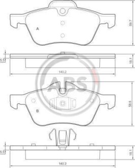 Гальмівні колодки, дискове гальмо (набір) A.B.S. A.B.S. 37279