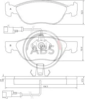 Гальмівні колодки, дискове гальмо (набір) A.B.S. A.B.S. 37013