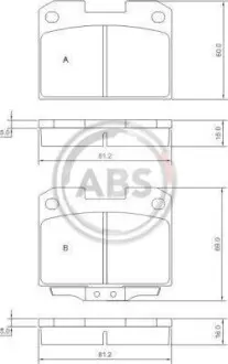 Гальмівні колодки, дискове гальмо (набір) A.B.S. A.B.S. 36890