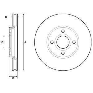 Комплект гальмівних дисків (2 шт) DELPHI BG4715C