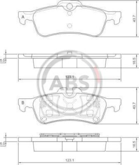 Гальмівні колодки, дискові (набір) A.B.S. A.B.S. 37305