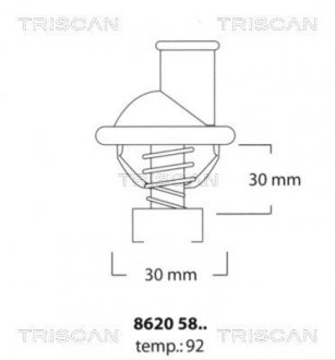 Термостат системи охолодження TRISCAN 86205892 (фото 1)