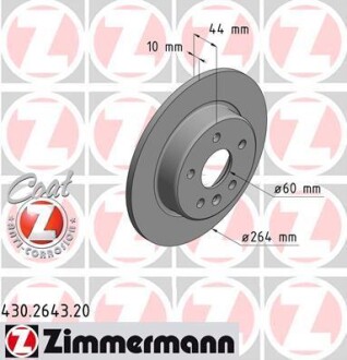 Гальмівний диск задній ZIMMERMANN 430264320