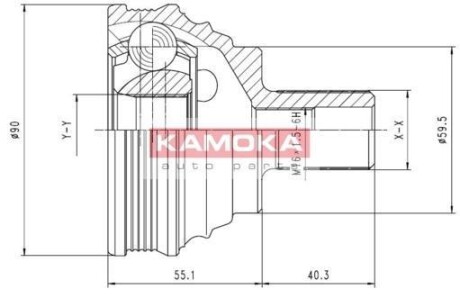 Шарнірний набір, привідний вал KAMOKA 7338