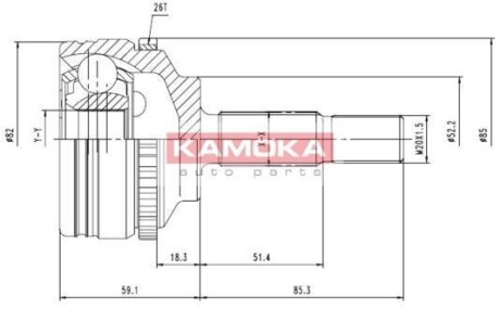 Шарнірний набір, привідний вал KAMOKA 7140