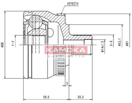 Шарнірний набір, привідний вал KAMOKA 6762