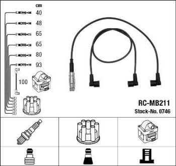 Високовольтні дроти (набір) NGK RCMB211