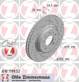 Гальмівний диск ZIMMERMANN 610119952