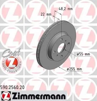 Гальмівний диск ZIMMERMANN 590256020