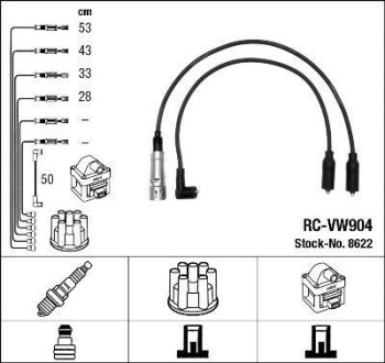 Дроти запалення, набір NGK RCVW904