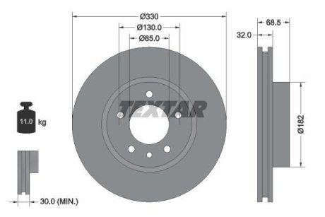 Гальмівний диск TEXTAR 982001215 (фото 1)