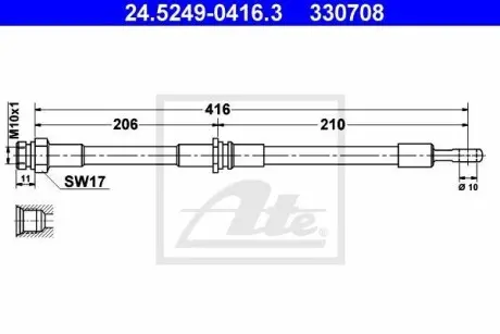 Шланг гальмівний ATE 24524904163