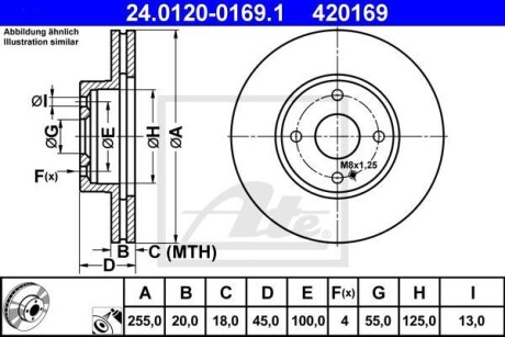 Гальмівний диск ATE 24012001691