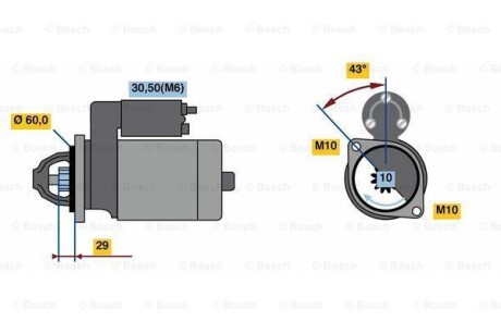 Стартер BOSCH 0986021800