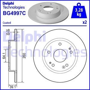 Гальмівний диск DELPHI BG4997C