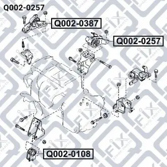 Подушка двигуна задня акпп Q-FIX Q0020257