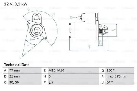 Стартер ROBERT 0 986 025 720 BOSCH 0986025720