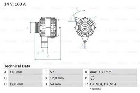 Генератор ROBERT 0 986 083 210 BOSCH 0986083210