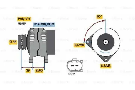 Генератор ROBERT 0 986 080 090 BOSCH 0986080090
