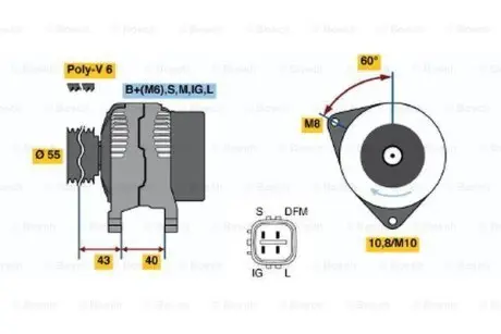 Генератор 0 986 046 110 BOSCH 0986046110
