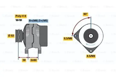 Генератор 0 986 041 280 BOSCH 0986041280