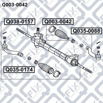 Пильовик рульової рейки Q-FIX Q0030042 (фото 1)