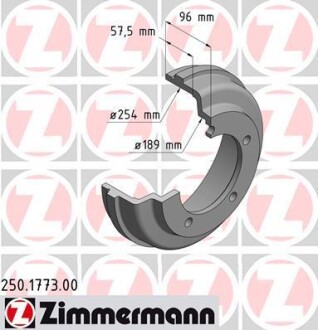 Гальмівний барабан ZIMMERMANN 250177300