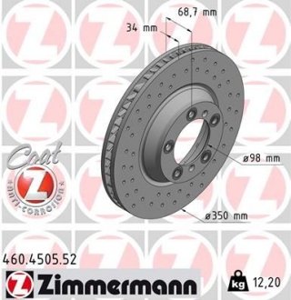 Гальмівний диск ZIMMERMANN 460450552