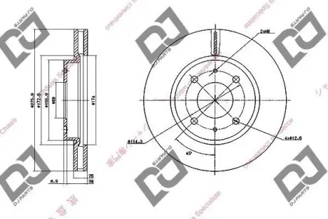 Гальмівний диск DJ PARTS BD1385