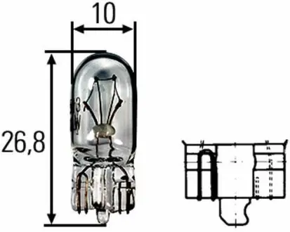 Ліхтар накалу, освещение щитка приборов HELLA 8GA008901241
