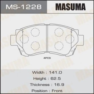 Колодки тормозные AN-322K, NP1006, P83027 передн LEXUS SC MASUMA MS1228 (фото 1)