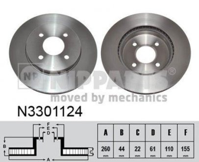Гальмівний диск NIPPARTS N3301124 (фото 1)