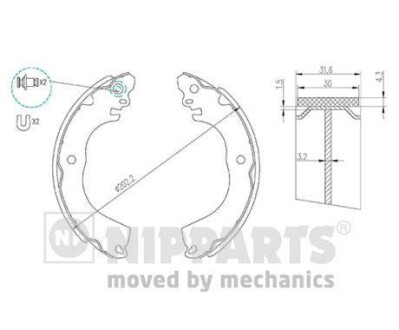 Гальмівні колодки NIPPARTS N3505049