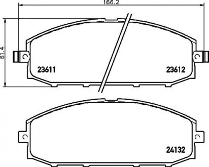 Колодкитормозныедисковые передние Nissan Patrol 3.0, 4.2, 4.8 (00-) (NP2026) NIS NISSHINBO NP2026SC (фото 1)