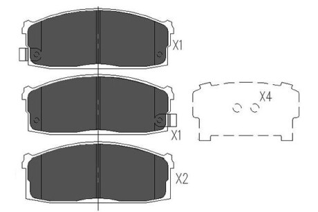 NISSAN Гальмівні колодки передн. Bluebird 80- KAVO PARTS KBP-6525