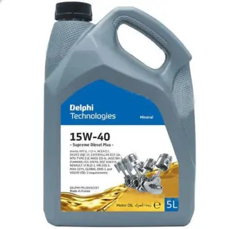 Моторное масло Supreme Diesel Plus 15W-40 минеральное 5 л DELPHI 28492397