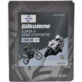 Моторное масло 4T Silkolene Super 4 10W-40 полусинтетическое 4 л FUCHS 601383625