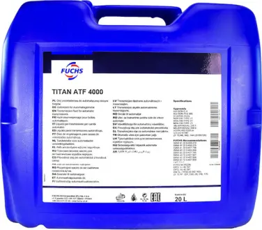 Трансмиссионное масло Titan ATF 4000 20 л FUCHS 600632878