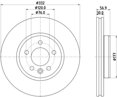 PRO HIGH CARBON VW Диск гальмівний передн. AMAROK 2.0 11- PAGID HELLA 8DD 355 132-561