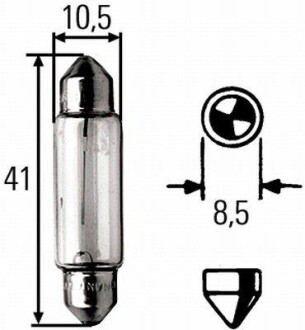 12V 5W SV8.5-8 Автолампа галогенова HELLA 8GM 002 091-311