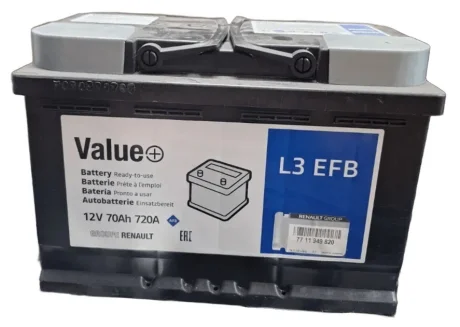 Акумулятор Value+ CT-70-R L3 EFB RENAULT 7711949820